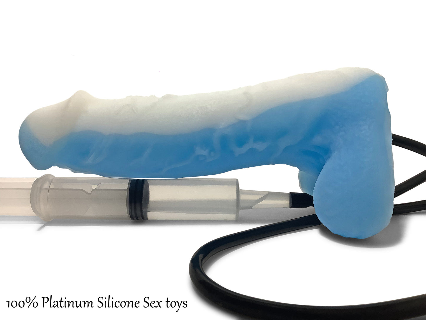 Squirting Dildo Ejaculating “Blue Beauty” Penis sex toy super soft platinum silicone dildo