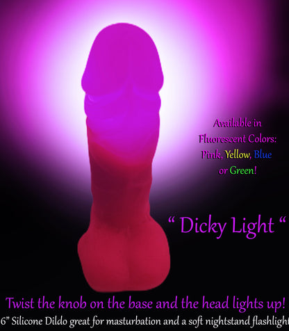 Light Up Unique Dildo “The Dicky Light” Penis sex toy super soft Fluorescent silicone dildo