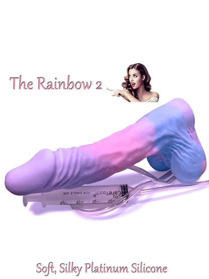 Squirting Dildo Ejaculating “The Rainbow 2 ” Penis sex toy super soft platinum silicone dildo