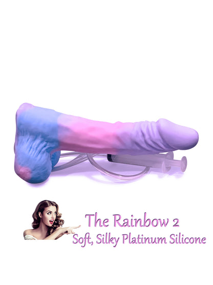 Squirting Dildo Ejaculating “The Rainbow 2 ” Penis sex toy super soft platinum silicone dildo