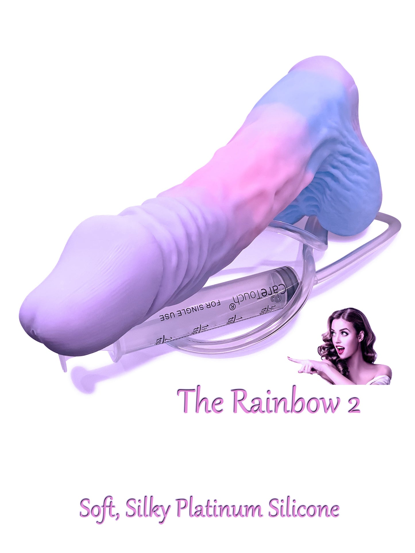 Squirting Dildo Ejaculating “The Rainbow 2 ” Penis sex toy super soft platinum silicone dildo