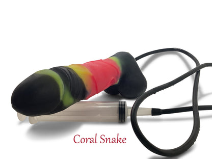 Squirting Dildo Ejaculating “Coral Snake” Penis sex toy super soft platinum silicone dildo